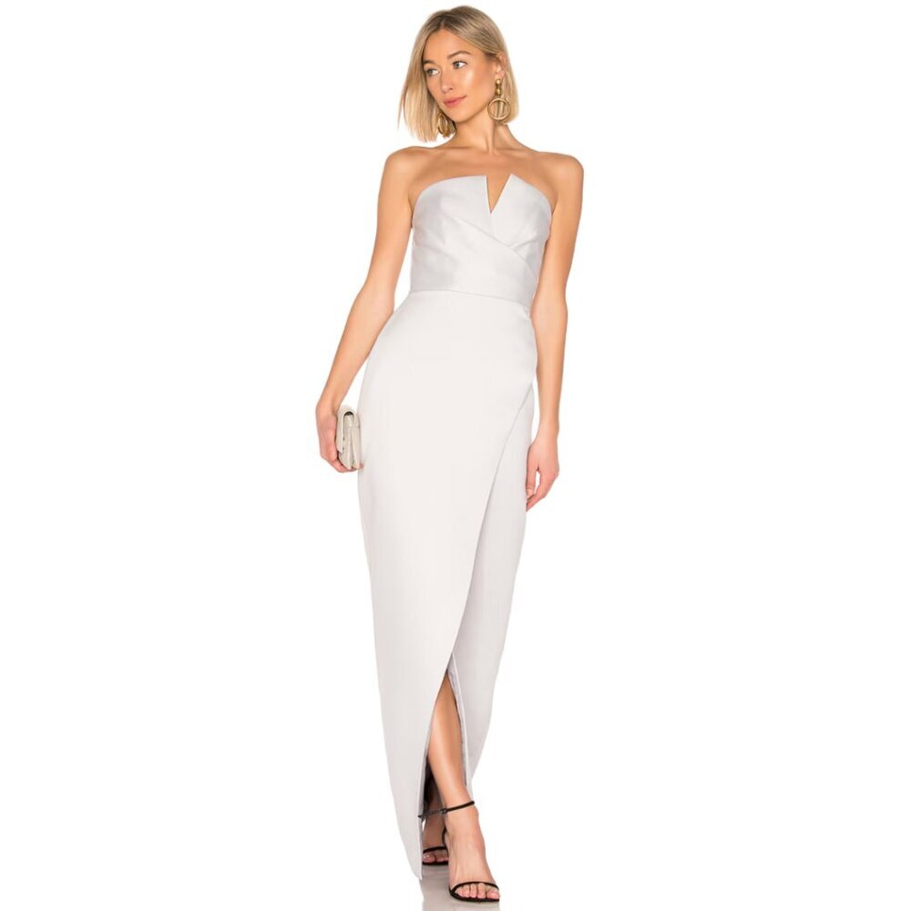 Jay Godfrey Darcy Silver Strapless Gown Size 6